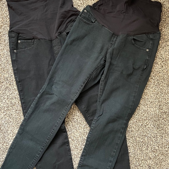 LED black maternity stretchy skinny jeans - bundle of 2 - size 30 - Picture 1 of 4